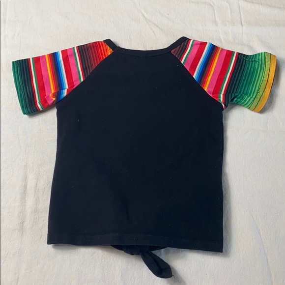 Toddler girls tie front floral skull & horns top - Picture 6 of 6